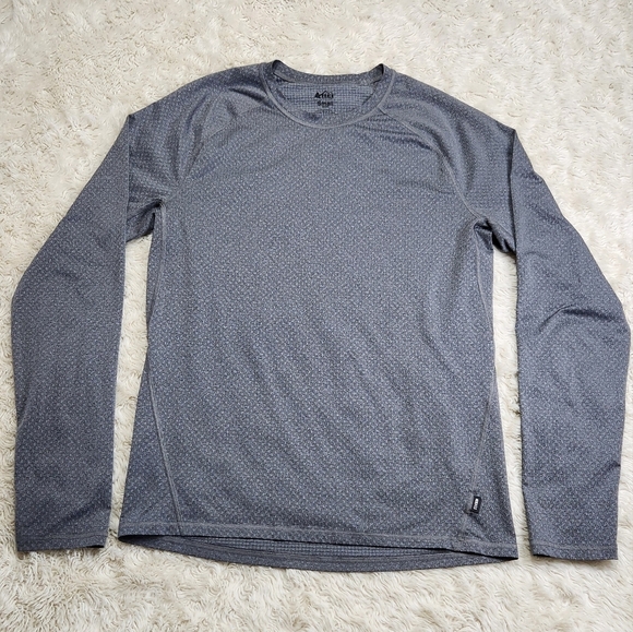 REI Co-op Lightweight Base Layer Long-Sleeve Crew Top Shirt Men's Sz Small Gray - Picture 4 of 10